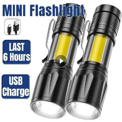 速发Built In Battery Zoom Mini Led Flashlight Torch Lamp