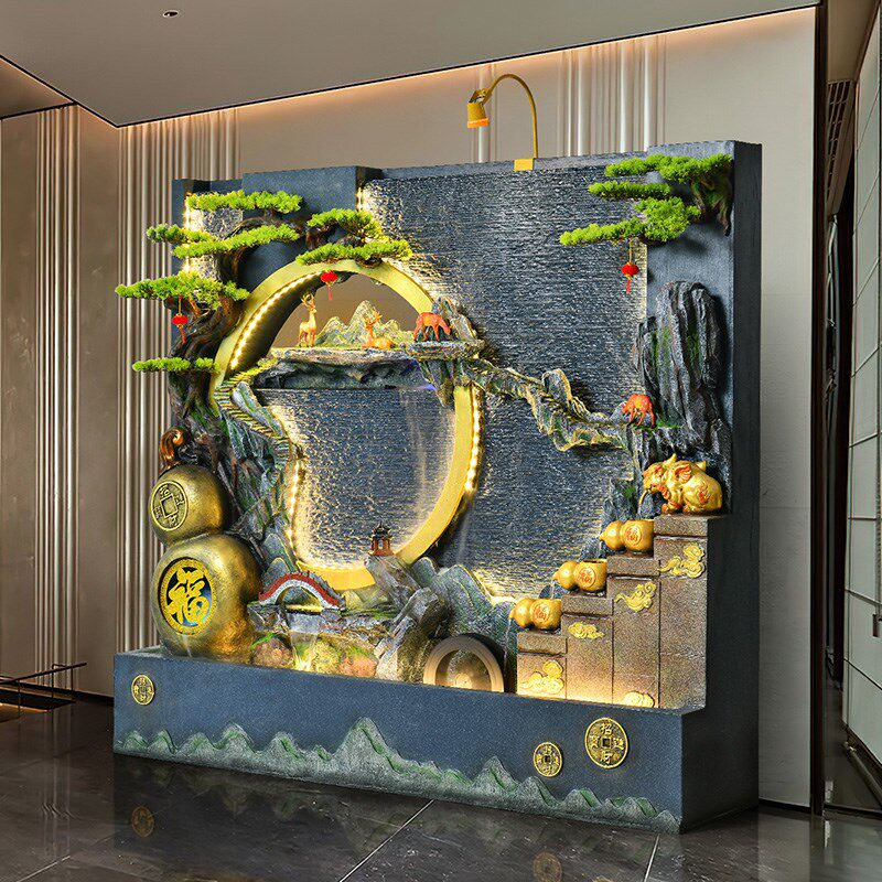 中式假山流水喷泉客厅茶室餐馆办公室葫芦生财循环水景观装饰摆件,家居饰品,流水摆件,淘宝优惠券,粉丝福利购,淘宝优惠卷