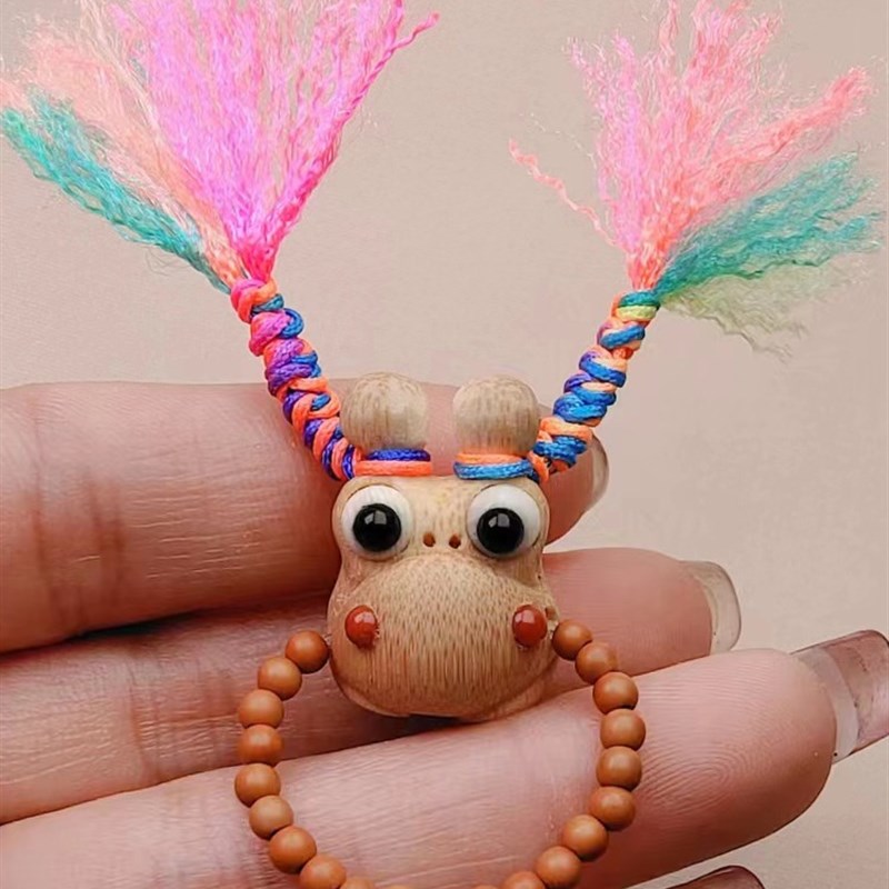 XXP4实心竹玉竹手把件竹雕金y蟾高密度老玉竹文玩立体雕刻挂件吊