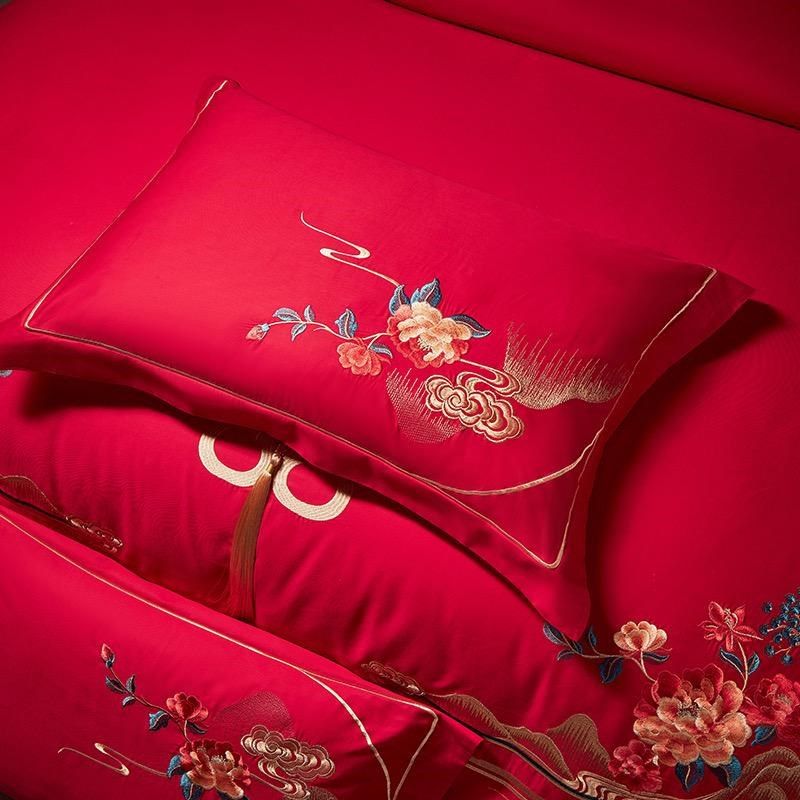 结婚四件套红色喜被床上用品婚庆多件套长绒棉陪嫁六件套,床上用品,婚庆床品套件,淘宝优惠券,粉丝福利购,淘宝优惠卷