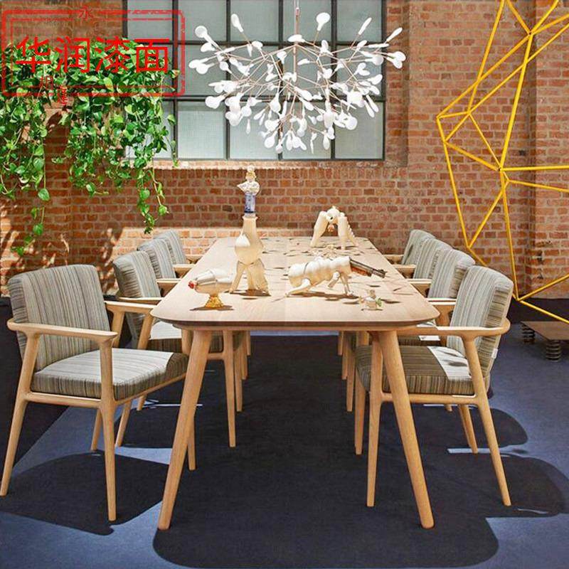 极速实木会议桌长桌简约现代大型办公桌子定制长条形桌工作台洽谈