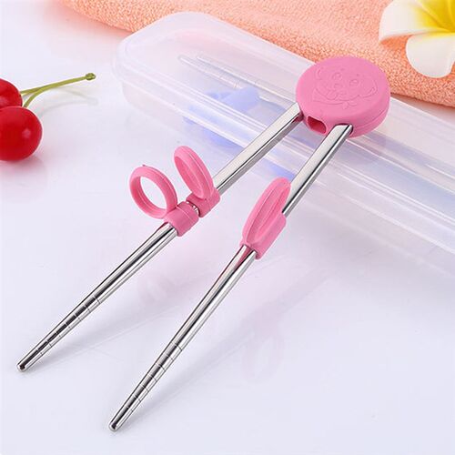 Home Dinner Lunch Gift Kids Pig Pattern Chopsticks Training
