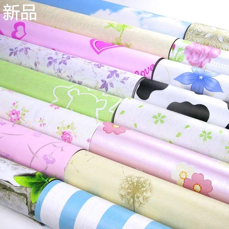 加厚PVC墙纸 大学生宿舍寝室墙纸装饰温馨卧室壁纸衣柜家具翻新品