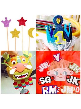 10Sheets Glitter Foam Paper Sparkles Paper for Children's Cr