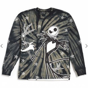 少量必入纯原乐园款圣诞夜惊魂男女情侣款圆领扎染T恤