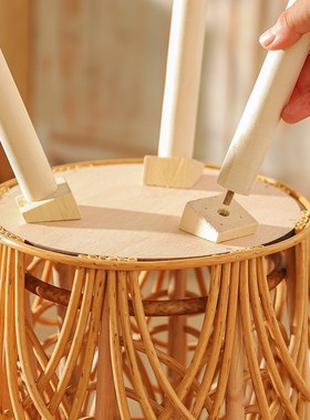 新款藤编花篮手工编织花盆竹编绿植花架落地摆件装饰阳台花园花架