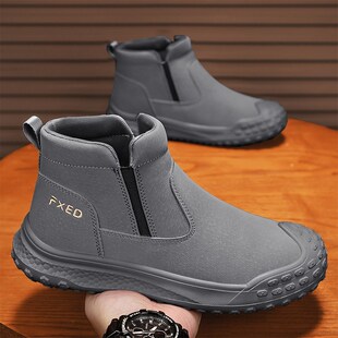 男鞋2024秋冬季新款休闲运动防水耐磨马丁鞋男士干活劳保工装靴潮