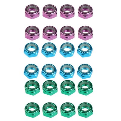 24Pcs Skateboard Truck Wheel Axle Screw Nuts Longboard Hardw