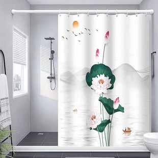 Rg卫生间浴g帘浴室隔断帘防水防霉隔断门帘加厚保暖浴室防水浴帘