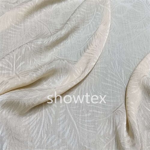 JM784 枝叶缎面提花染v色布料礼服汉服现货 唐装旗袍裙子面料