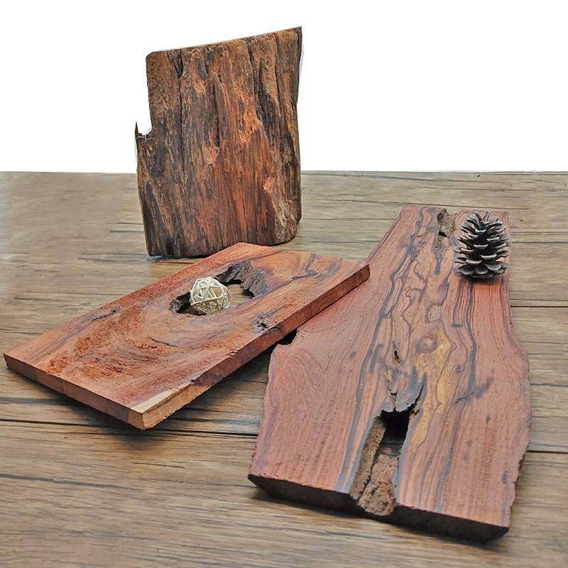 朽腐木创意原木摆台装饰滴胶木头材料枯木拍照摆件薄木板diy木雕