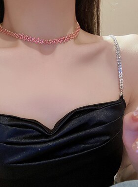满钻项链choker项圈q 简约百搭个性锁骨链 潮流项饰时尚项链女
