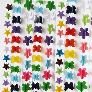 幼儿园班级教室开学季 饰 活动主题环创材料蝴蝶拉花吊饰店铺棚顶装