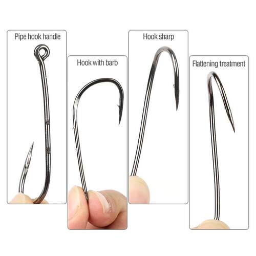 现货DONQL 200-600pcs/ Box Barbed Fishing HooksQ Carp Single