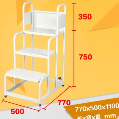适用於超市三步加大带轮可移动推F拉登高梯上货梯仓库取货梯子