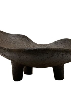 中式侘寂风复古果盘树脂托盘摆件样板房民宿酒店桌面软装饰品摆设