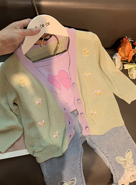 女童牛仔裤夏季薄款宝宝q2021新款裤子儿童韩版马裤小童休闲七分