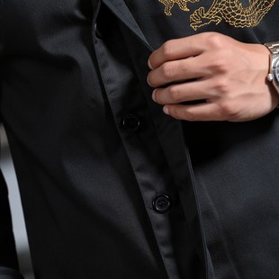 酒店厨师长工作服绣龙套装餐饮厨房掌厨厨师服长袖男大码定制