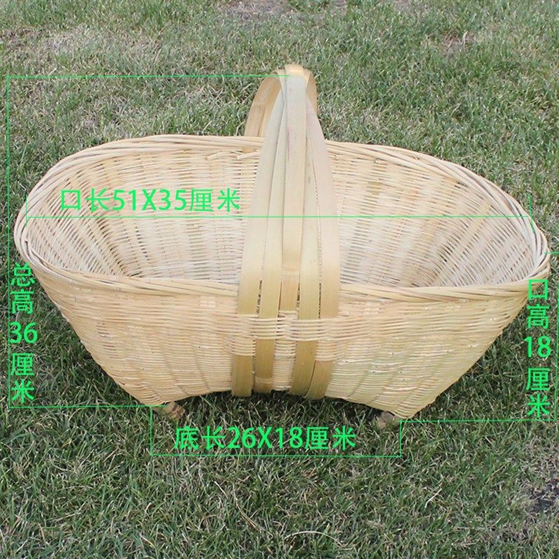 手工编织手提菜篮 大竹篮装鸡蛋篮子水果篮收纳筐 买菜竹编篮竹器,收纳整理,购物篮,淘宝优惠券,粉丝福利购,淘宝优惠卷