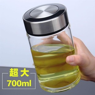 高档奶茶杯可循环使 摔不烂钢化玻璃杯水杯防r摔双层隔热茶杯男款