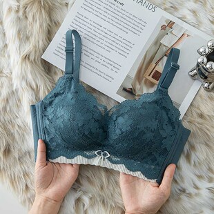 小胸聚拢显大 蕾丝超厚6CM内衣女加厚无钢圈上托手掌杯文胸调整型