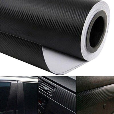 30cmx127cm 3D Carbon Fiber Vinyl Car Wrap Sheet Roll Film Ca