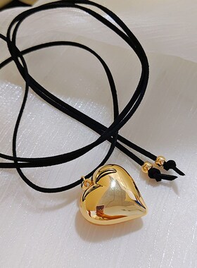 小众高货Goth Black Leather Braid Wax Cord Short Chain Neckla