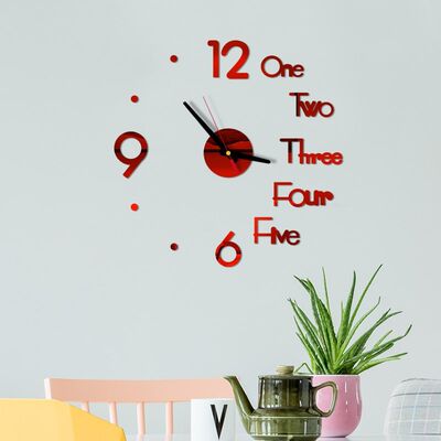 新品DIY digital Wall Clock 3D Mirror Surface er Silent Acryl