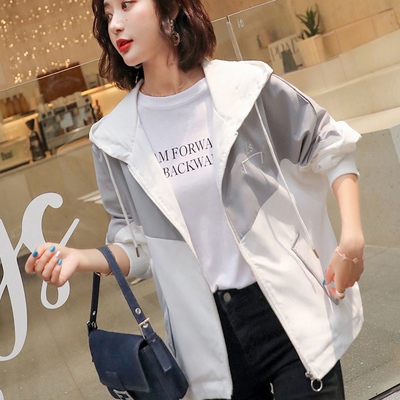 连帽外套女短款2021春秋宽松夹克休闲百搭学生小个子风衣加绒加厚