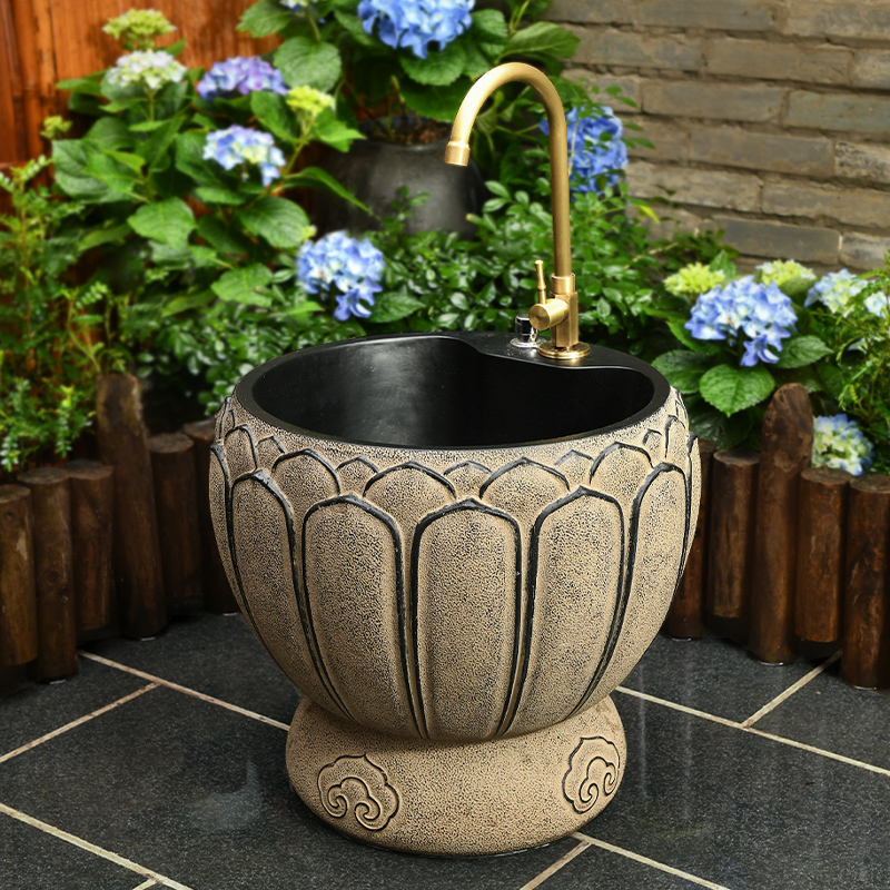 中式复古拖把池庭院水池室外洗手盆台盆家用阳台户外水槽洗衣台