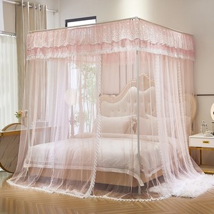 宫廷卧室蚊帐家用夏季2024新款高级三开门帘加厚结婚蚊帐婚房纹帐