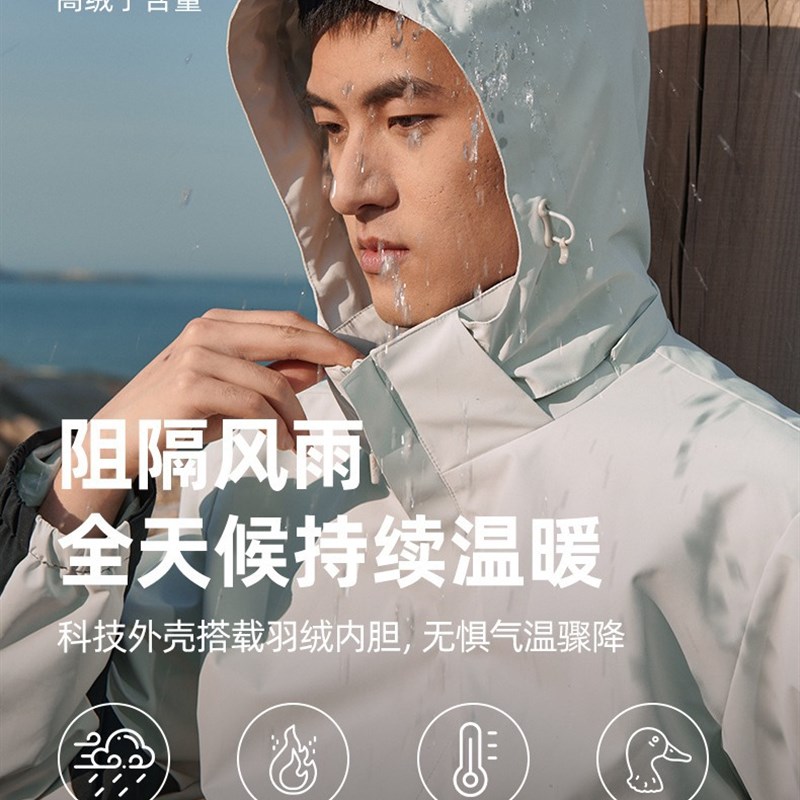 冬季户外三合一冲锋衣防风防水可拆卸两件L套情侣滑雪登山羽绒外