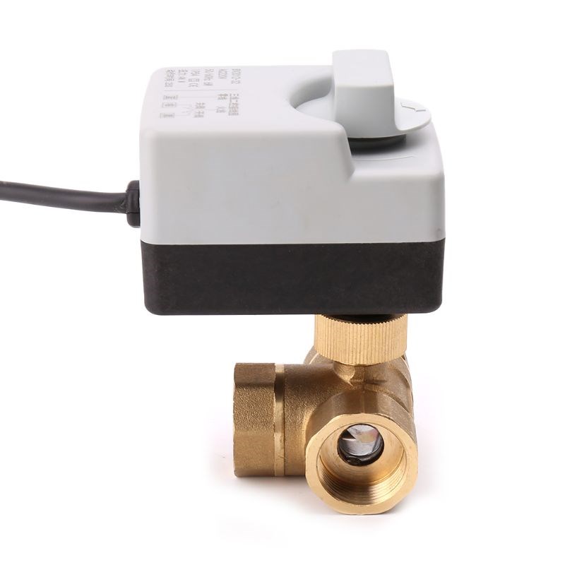 AC220V 3-way electric motorized ball valve three wires two c