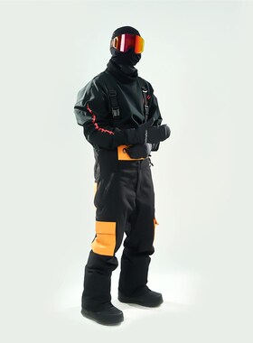 OG原器 防水耐磨加厚保暖 单板男女通用滑雪背带裤 宽松彩虹撞色