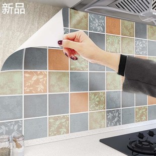 厨房防油贴纸贴墙纸自粘防水防潮防耐高温火加厚可擦洗瓷砖新品