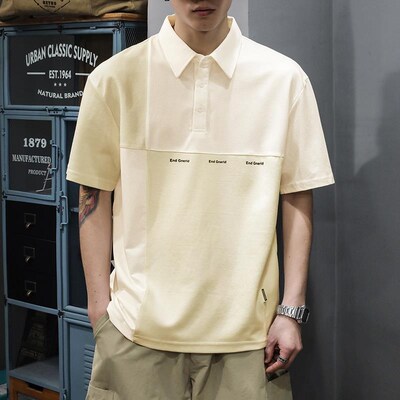 T2024潮流新款高级感POLvO衫男宽松大码夏季ins上衣短袖潮牌翻领T
