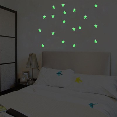 100pcs Home Ceiling Wall Decor DIY Stars Sticker Fluorescent