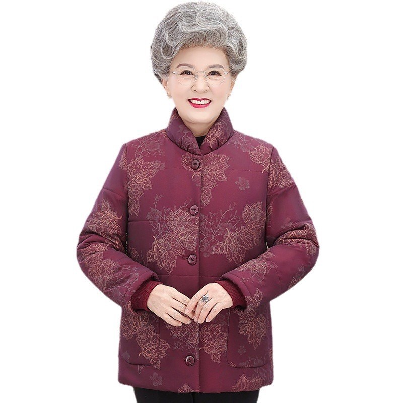 胖妈妈冬装60岁7棉服中老年女装加大码加绒棉袄奶奶外套200斤秋冬