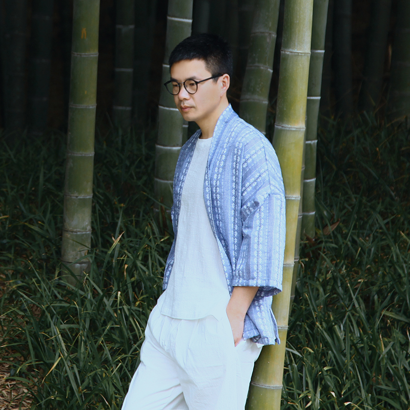 夏季轻薄中e国风男汉服棉麻中式短款风衣复古宽松大码开衫道袍上