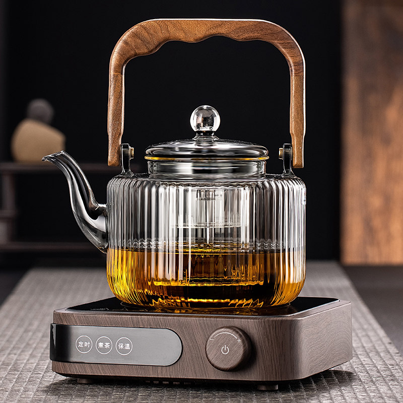 兴梵玻璃蒸汽喷淋式煮茶器围炉室内煮茶电陶炉蒸煮两用养生壶套装