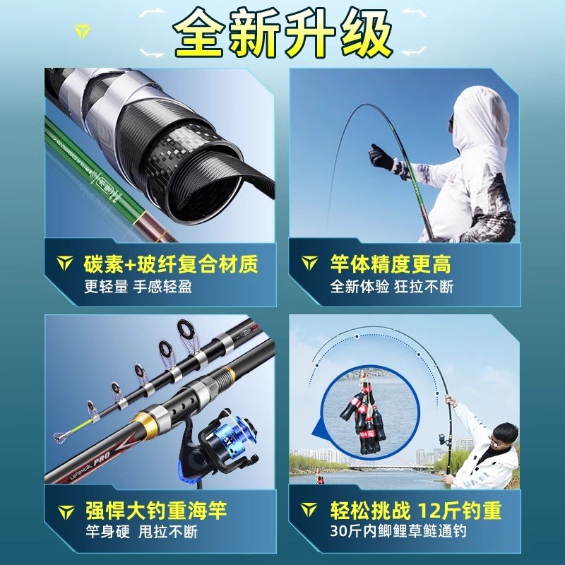 现货德国2024新款鱼竿套装全套鱼具用品大全新手钓鱼竿钓鱼装备碳