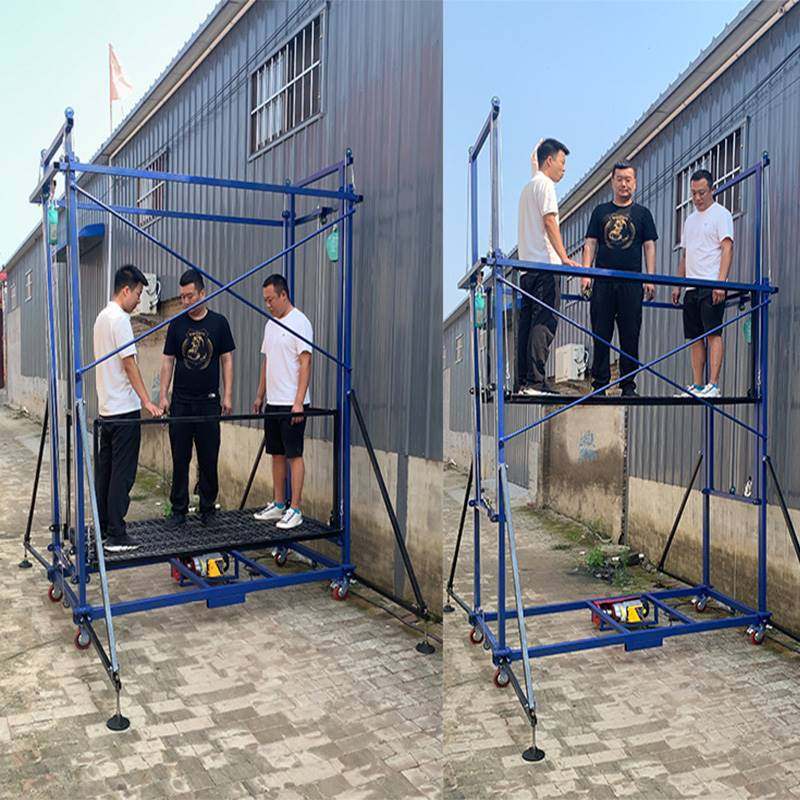 直销新型电动折叠升降脚手架全A自动提升机小型多功能升降平台施