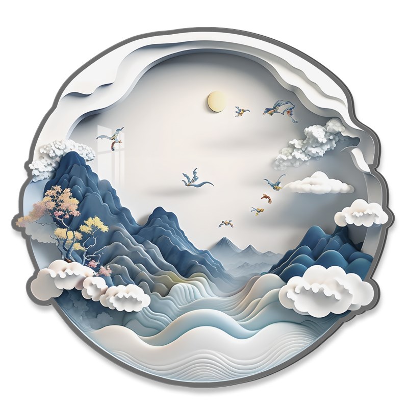 圆形装饰贴墙面遮丑贴客厅房间自粘3d立体亚克力墙贴创意定制贴画图片
