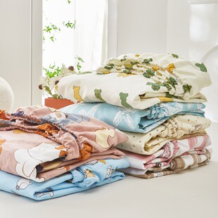 a类全棉粗布儿童卡通床笠婴儿床笠罩2024年新款床罩一米二床垫套