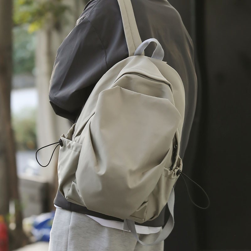 花曦家 白色背包女学院风简约高颜值双肩包高中生大学生女生书包