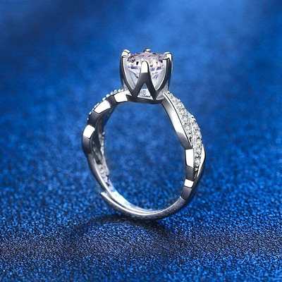 推荐Moissanite ring six-claw twist wall 1 carat female ring