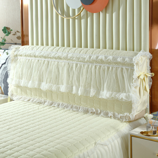韩版蕾丝全包床头罩公主风70高床头套可水洗皮床防尘床头保护套
