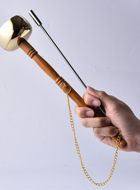 供佛台湾纯铜引磬引庆直柄长柄铜磬寺庙念佛法器念经功课佛具用品