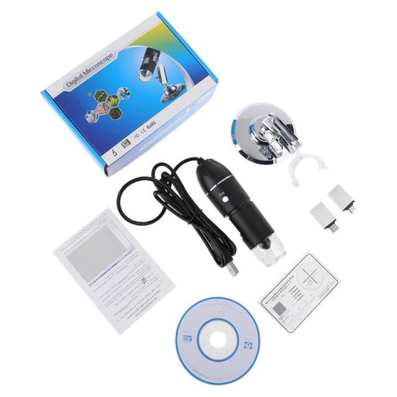 网红3-in-1 1600X USB Microscope OSX Windows PC Type-C Micro-