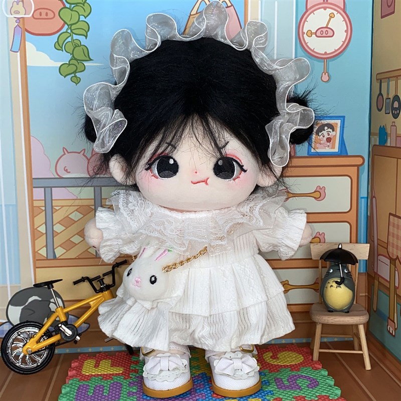 20cm厘米娃衣纯洁三件套无属性棉花娃娃衣服可爱毛U绒公仔玩偶换